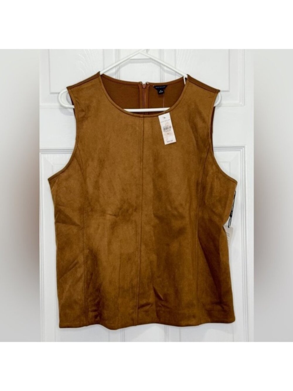 NEW Camel Suede Sleeveless Top- Size XL